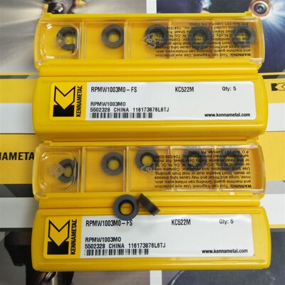 肯纳R5圆刀粒合金铣刀片RPMW1003MO KC522M调质钢钛合金轻松铣削