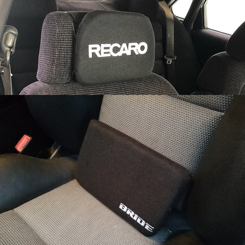 bride 日本汽车改装座椅头枕腰枕 JDM赛车翻毛皮桶椅魔术贴靠枕