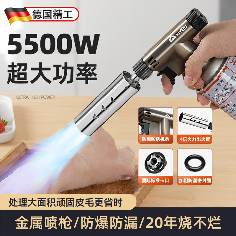 德国喷枪喷火烤枪烧毛家用打火器烧肉烧猪毛丁烷气罐手枪卡式液化