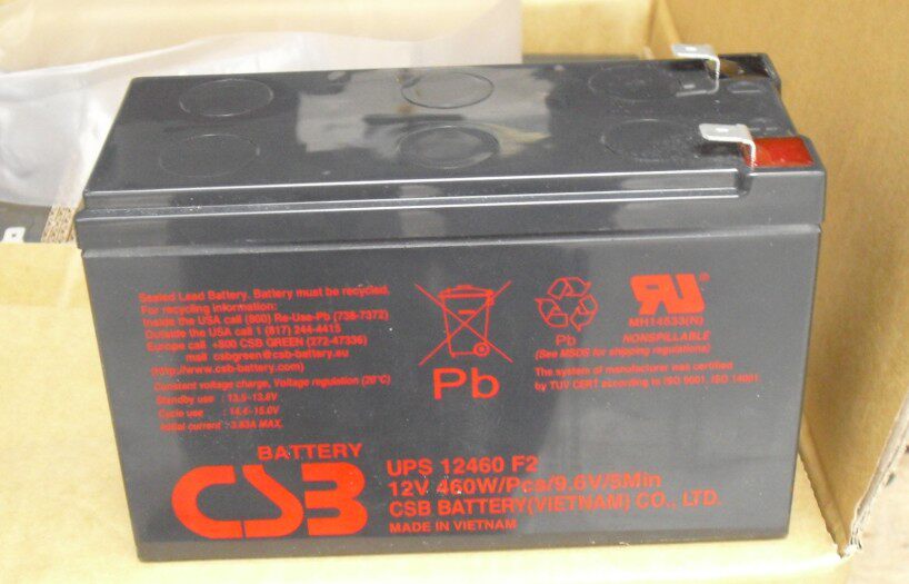 现货CSB UPS12460 F2 12V460W应急电源 门禁电源 UPS电源用蓄电池