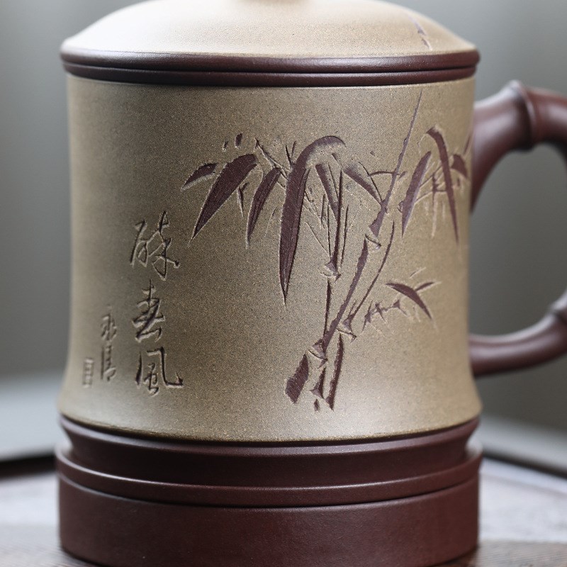 宜兴盖杯礼盒套装原矿紫泥泡茶杯精品功夫茶具纯全手工紫砂杯