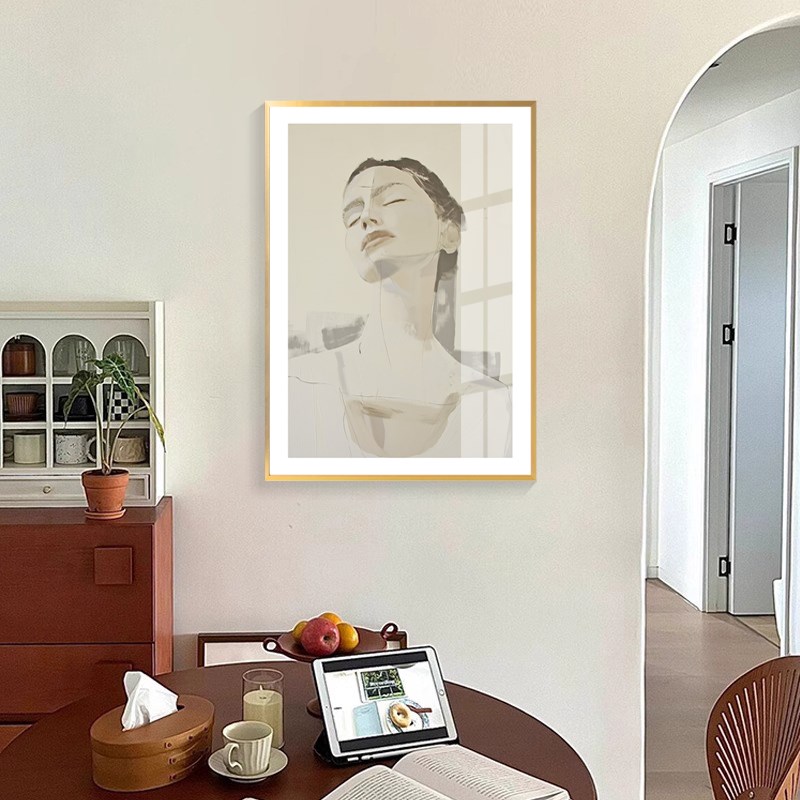 抽象人物装饰画客厅沙发背景墙餐厅树叶壁画卧室美式复古组合挂画图片