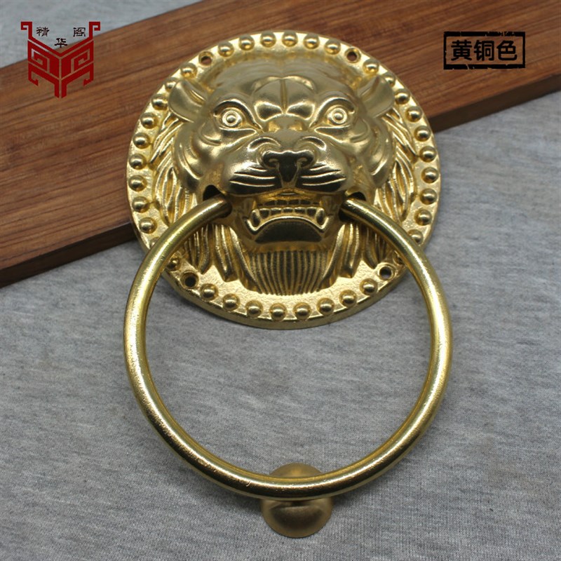 仿古大门拉手中式纯铜兽头狮子头虎头拉环把手配件复古典实木门环