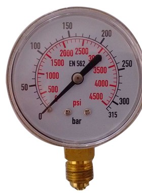 Y60氧气压力表25MPa减压器减压表气压表高压压力表O2压力表2.5级