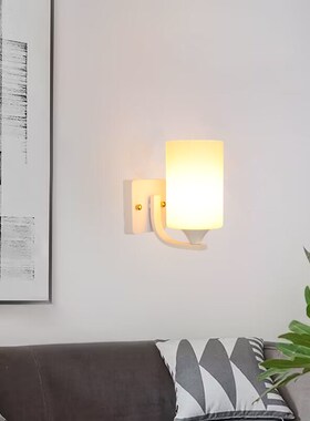 led白色墙壁灯2023新款法式卧室床头灯奶油风简约客厅楼梯灯