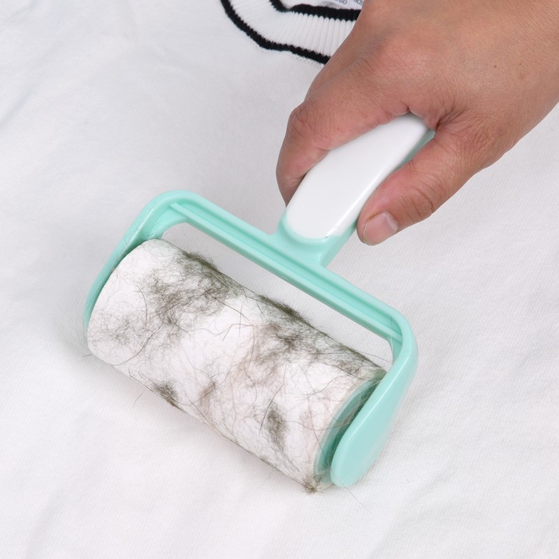 净得丽家居粘尘纸10cm粘毛器可撕式粘毛滚筒衣服除尘滚毛刷沾毛器