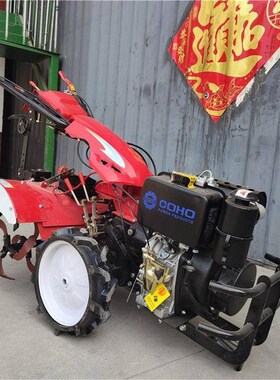 多功能大葱开沟培土机 柴油四驱除草旋耕机 多功能小型微耕机