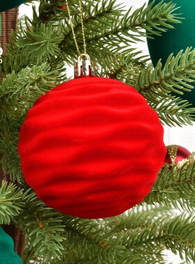 圣诞装饰PVC绿色植绒球挂饰圣诞树场景布置吊球店铺氛围洋葱挂件