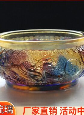 古法真琉璃貔貅聚宝盆真琉璃摆件家居工艺品客厅摆设开业招财礼品