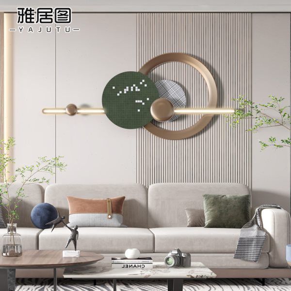 金属铁艺墙面装饰挂件客厅电视背景墙装饰品创意带灯发光壁挂壁饰