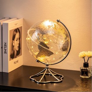 家居高档透明地球仪摆件客厅装饰电视柜办公室玄关酒柜装饰品摆件