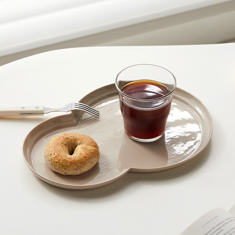 米立风物陶瓷葫芦早餐盘高颜值茶盘托盘家用放茶杯水杯家用面包盘