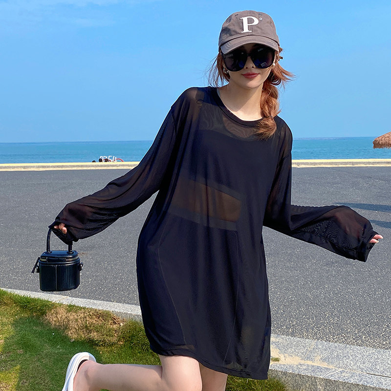长袖分体泳衣三件套女款大码胖mm显瘦五分裤遮肉保守游泳衣夏度假