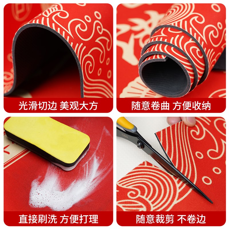 餐边柜垫免洗桌布桌垫防油电视机柜玄关鞋柜耐脏红色硅藻泥保护垫