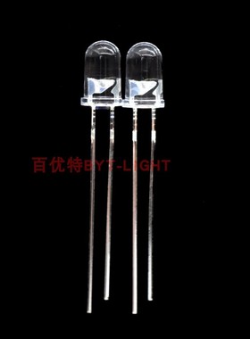 F5mm直插件式水清透明550nm 555nm 3.0V嫩绿色led超亮发光二极管