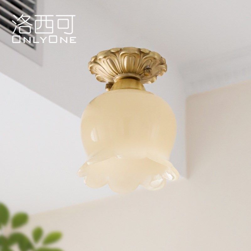 洛西可 法式温柔铃兰花吸顶灯 奶油风餐厅过道玄关阳台小灯具