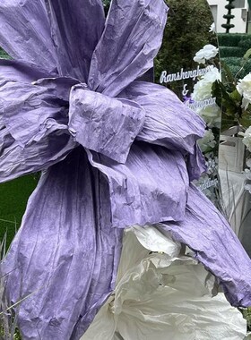 巨型纸艺紫色美塑花橱窗装饰背景手工纸花大型装饰婚庆婚礼成品花