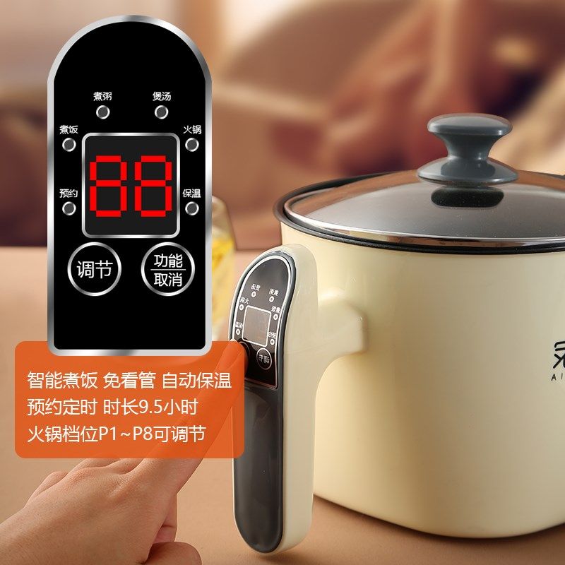 食当家插电电煮锅宿舍多功能电锅保温锅小双人火锅小型家用电蒸锅