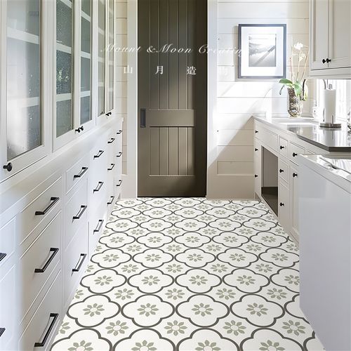 小清新卫生间地板贴纸防水地贴厨房翻新改造地砖防滑耐磨自粘墙贴