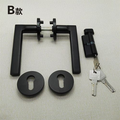 木门锁磁吸静音门锁简约实木复合门卧室内太空铝把手锁+锁芯