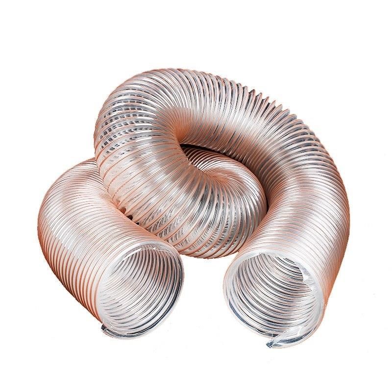 聚氨酯风管pu镀铜钢丝软管木屑伸缩通风软管雕刻机除尘管伸缩排风