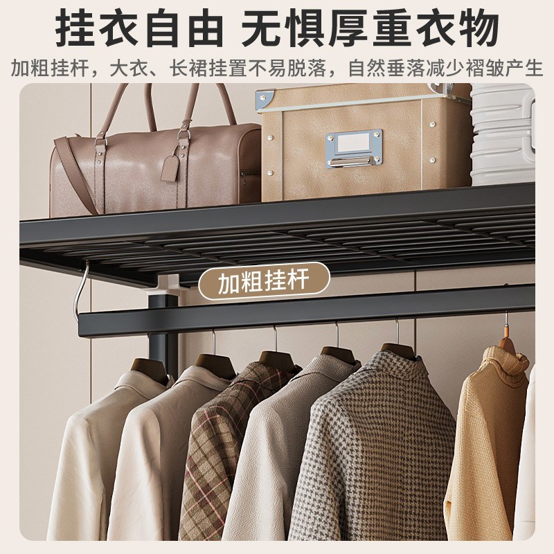 布衣柜折叠免安装无需简易全钢架加厚家用牛津布艺钢管加粗加固挂