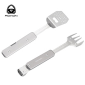 ROXON洛森S602多功能餐具户外露营烧烤夹子不锈钢四合一组合餐具