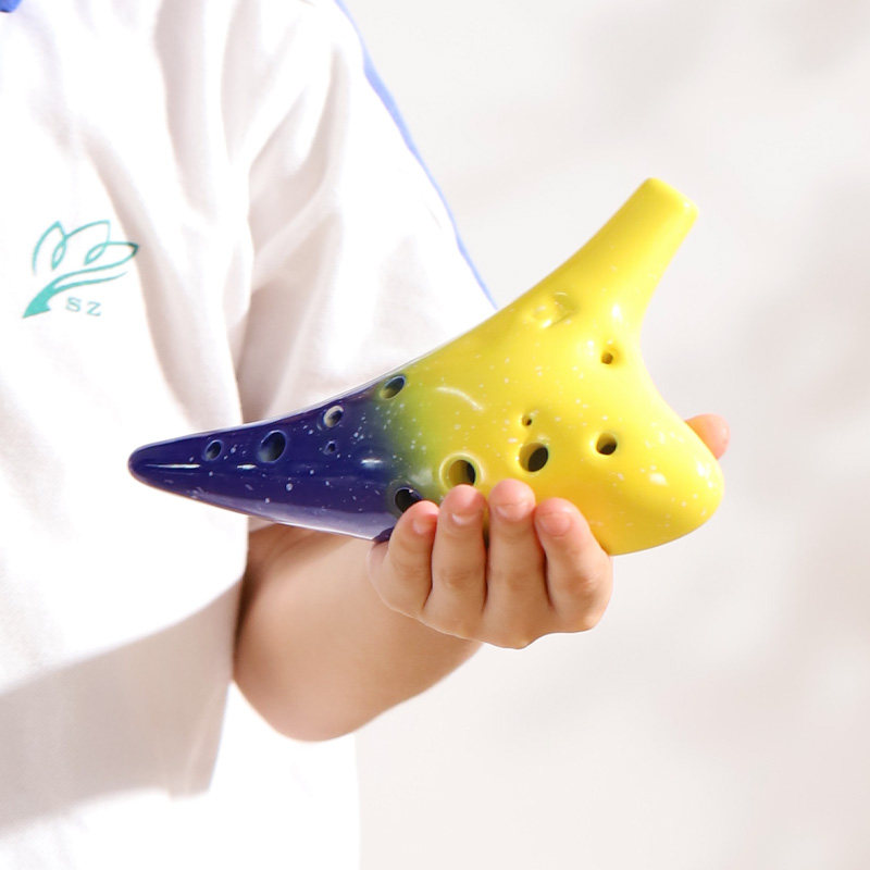 陶笛乐器12孔ac调笛子小学生专用十二孔初学专业陶瓷初学者中音c