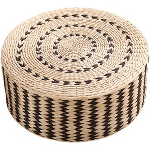 坐垫团蒲圆型地上看书塌塌米飘窗台打坐垫久坐不塌草编垫子老式。