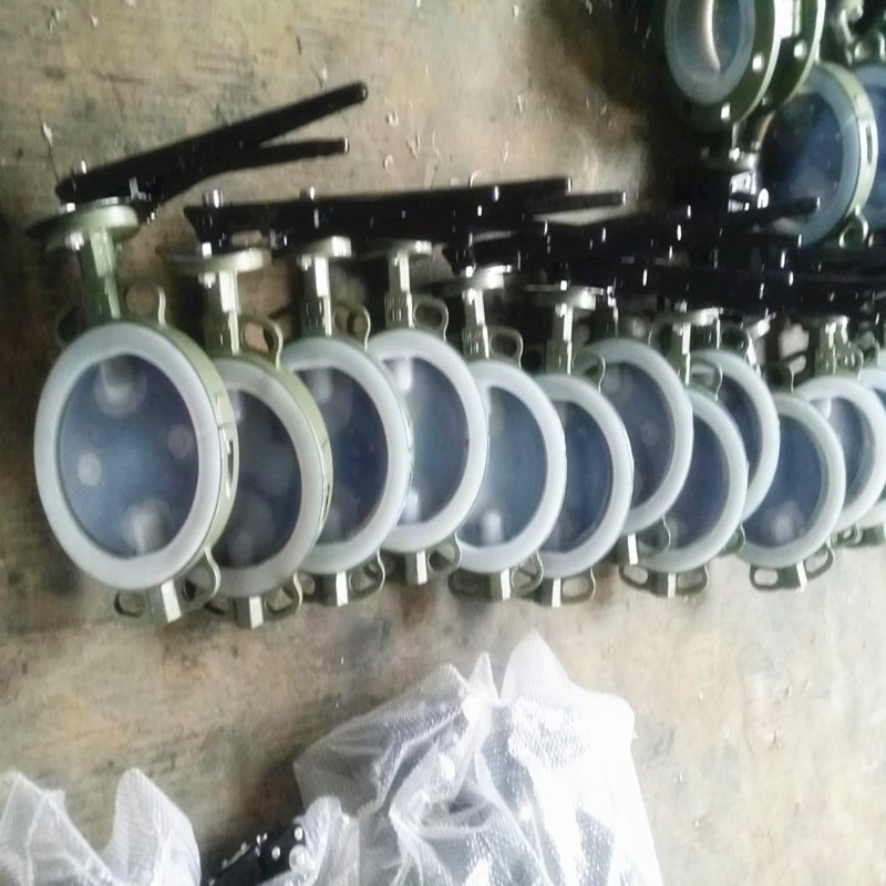 D71F46-16C D71F4-16C手柄/手动对夹式衬四氟蝶阀DN50 80 100 125