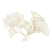 新中式 银杏叶客厅沙发背景墙面装 饰挂件创意立体壁挂金属墙上壁饰