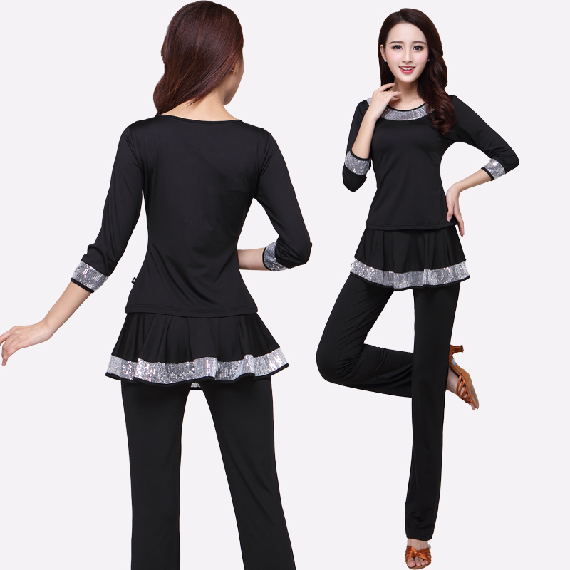 2024春夏广场舞服装新款套装中袖表演出服女成人跳舞蹈练功服裙裤