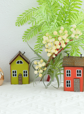 木制小房子摆件美式幼儿园手工家居橱柜桌面造景装饰创意diy饰品