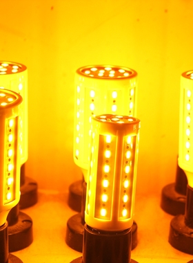 超亮LED玉米灯2200K金黄光酒店氛围橙色灯庭院E27节能改造小夜灯