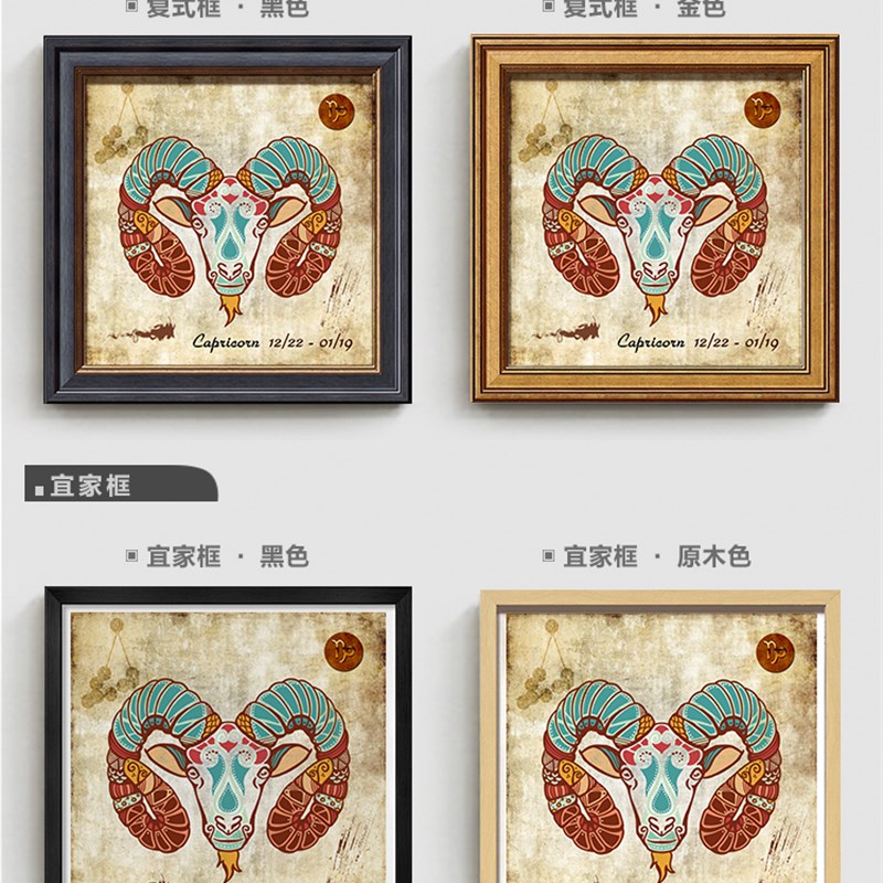简约欧式十二星座主题餐厅客厅书吧卧室玄关背景墙壁卡通装饰挂画