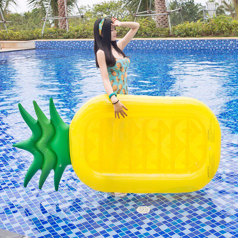 水上充气菠萝浮排浮床游泳圈成人水上玩具漂浮气垫玩具网红坐骑