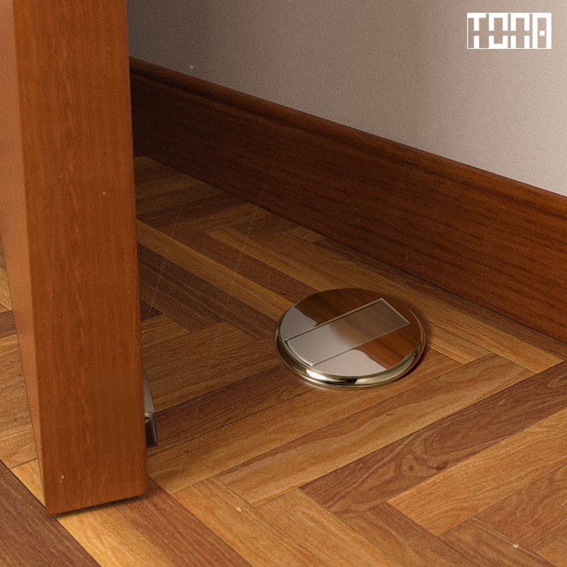 地吸.同那TONA钛银色强磁隐形地吸免打孔黄铜门吸防撞磁吸静音