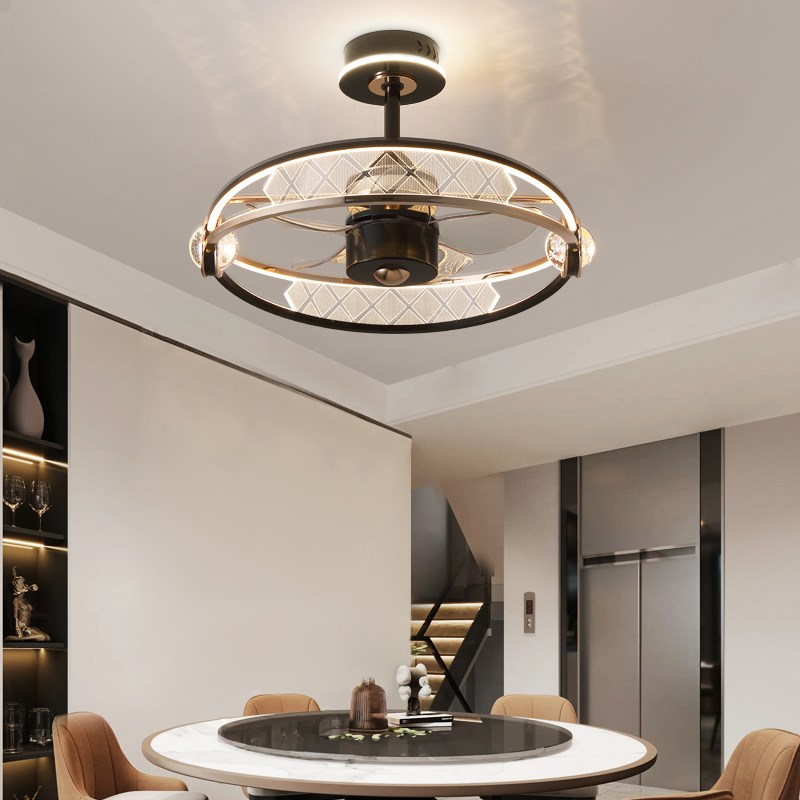 2024新款风扇灯客厅摇头一体电扇灯轻奢大气T卧室房间全屋灯具