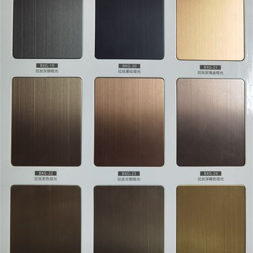 304不锈钢g拉丝古铜色镜面黑钛电镀灰钢香槟金哑光装饰板加工定制