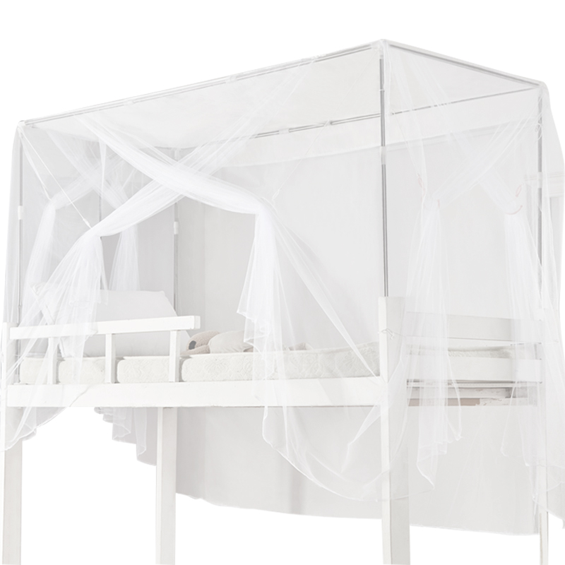 加密蚊帐学生宿舍上铺o带支架单人床0.9米侧开门寝室上下床通用1.