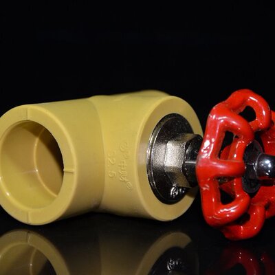 中财管道PPR截止阀 4分6分黄色截止阀家用家装管件dn20-dn75