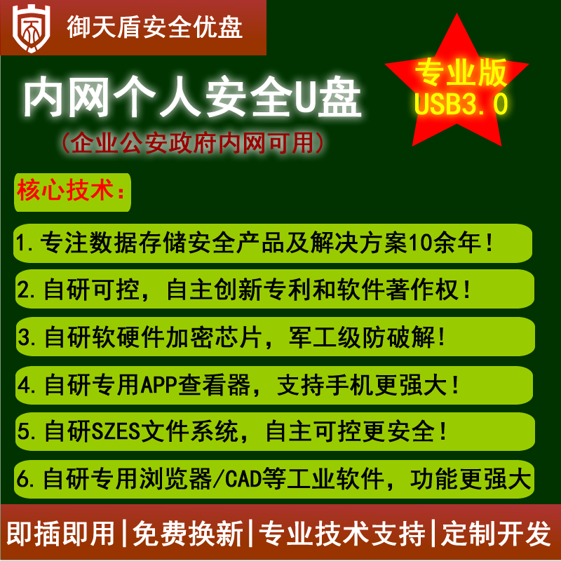 御天盾专业版 内网个人安全加密U盘 政企GA专用加密防复制优盘3.0