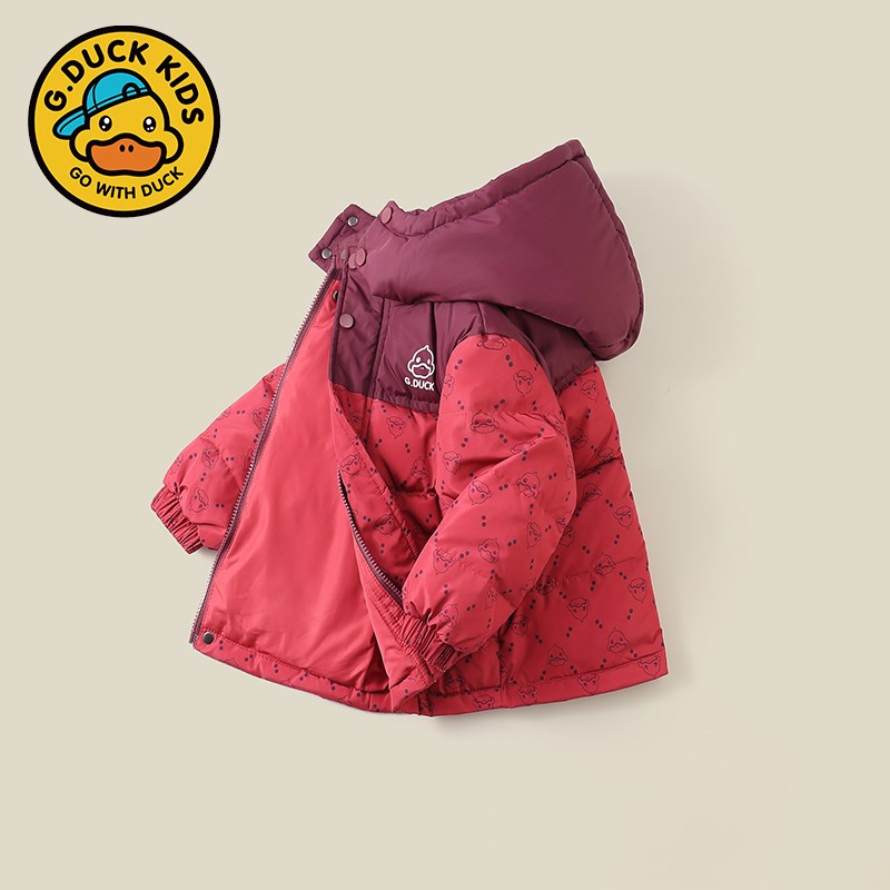 小黄鸭新款儿童90白鸭绒黑金羽绒服加厚男童女童韩版冬季宝宝外套