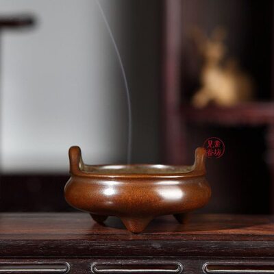 见素香坊主打 陈巧生制冲天耳三足乳炉 宣德经典铜香炉二号B264-T