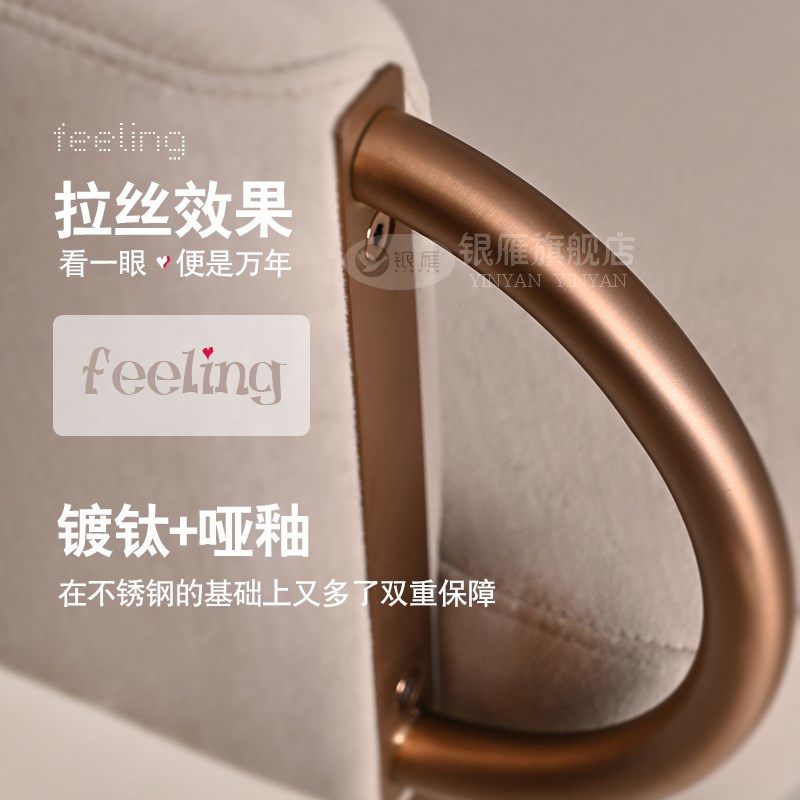 意式极简轻奢家用升降吧台椅牛皮别墅吧椅不锈钢酒吧高脚椅吧台凳