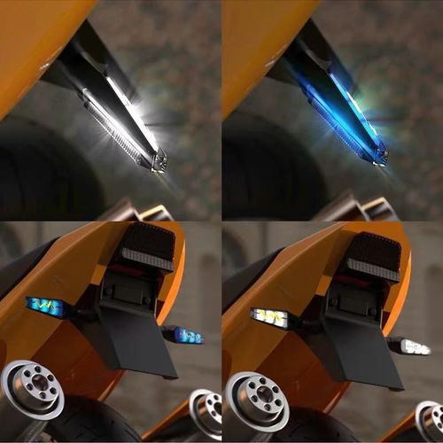 摩托车改装配件心电图波式流水LED转向灯小怪兽超亮双色转弯灯12V