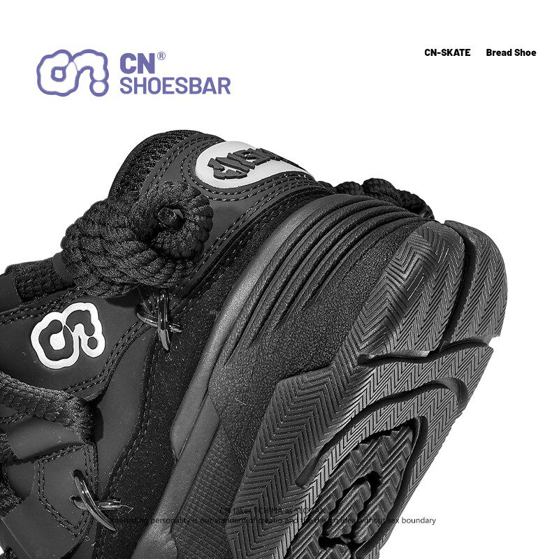 【CN黑武士】黑色老爹鞋女厚底增高面包鞋运动休闲鞋板鞋男女同款