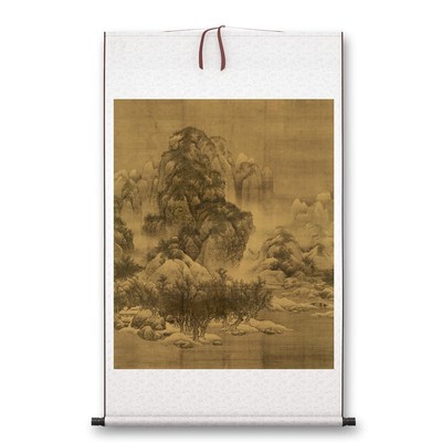 宋 范宽《雪景寒林图》客厅书房茶室山水风景装饰挂画高清卷轴画