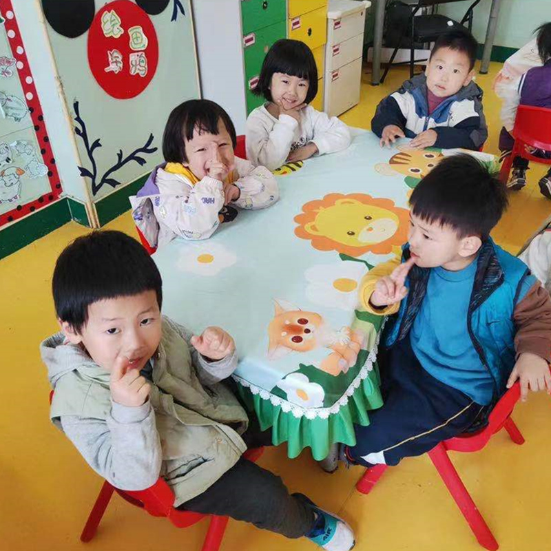 升级款印花幼儿园桌布套布艺学生课桌套罩画画桌罩茶几台布防水