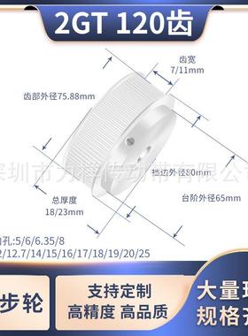 同步带轮2GT120齿BF型齿宽7/11内孔1214151617181920齿形带同步轮